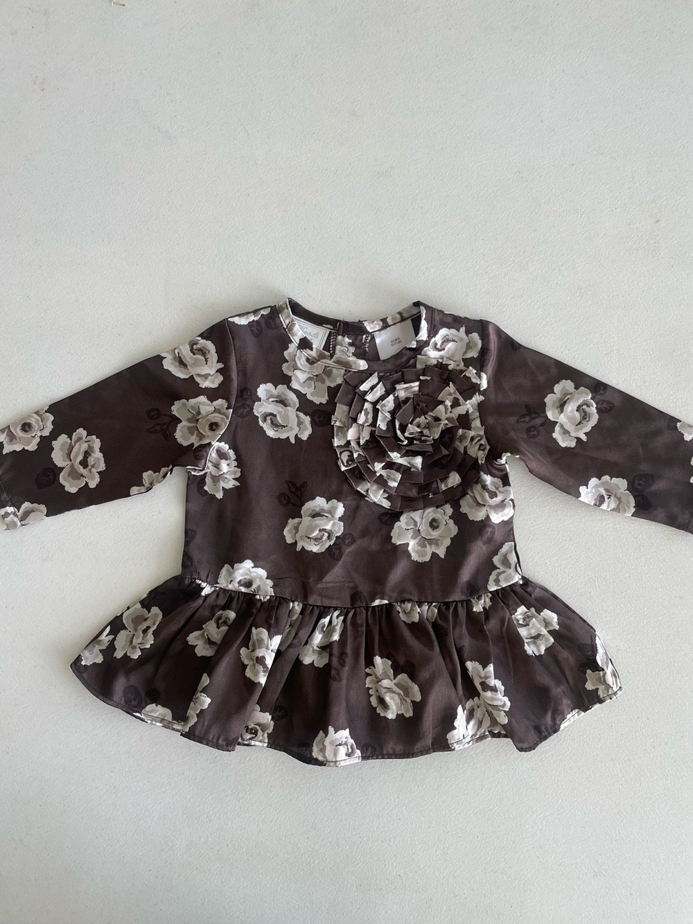 Hoala Baby Boutique Brown and Cream LongSleeve Shirt